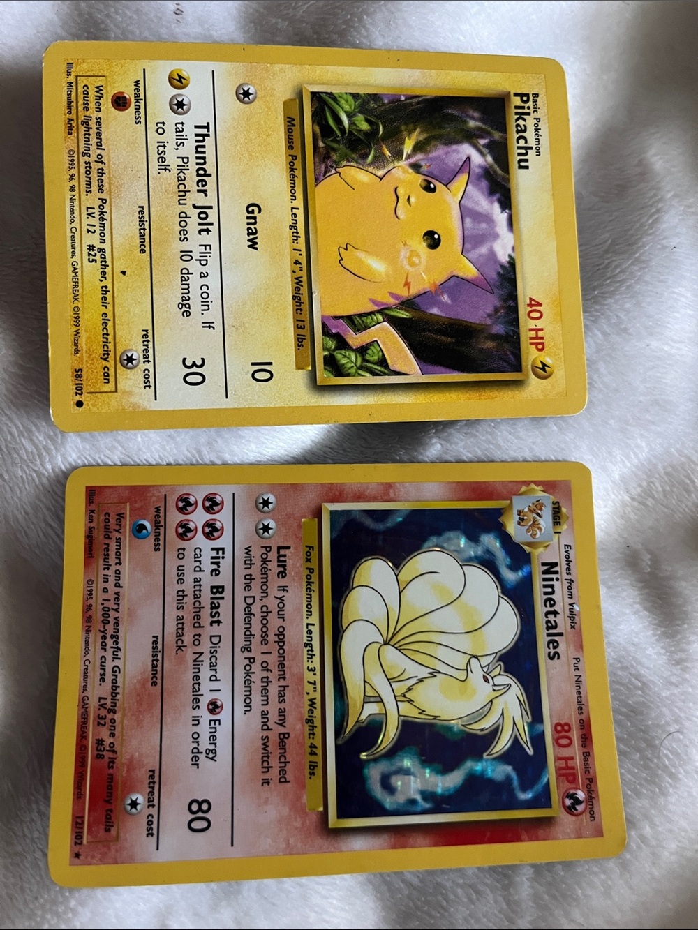 Pikachu & Ninetales Collectible Card Set - Yellow